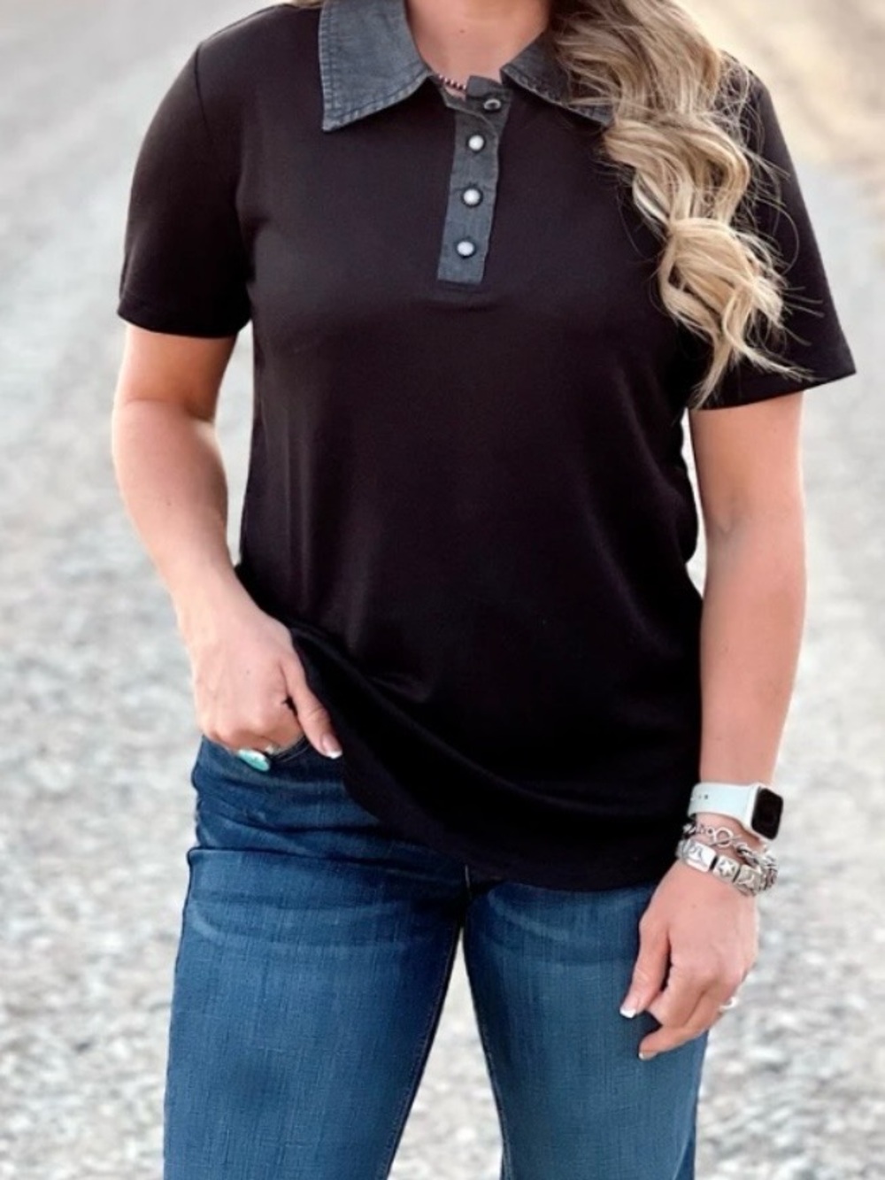 Womens 2fly Co. Brockton top, midnight